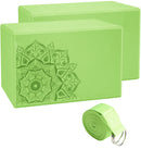 EVA Yoga Brick Set with Stretch Belt for Adults and Kids