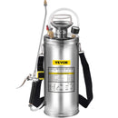 VEVOR 2Gal Stainless Steel Sprayer, Set With Wand  Handle& 3FT Reinforced Hose, Hand Pump Sprayer With Pressure Gauge&Safety Valve, Adjustable Nozzle Suitable For Gardening And Sanitizing