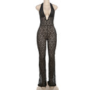 Women's Halterneck Lace Jumpsuit