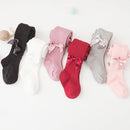 Spring And Autumn New Children's Pantyhose Bow Cotton White Baby Socks Medium Thick Foreign Girl Leggings - Suni