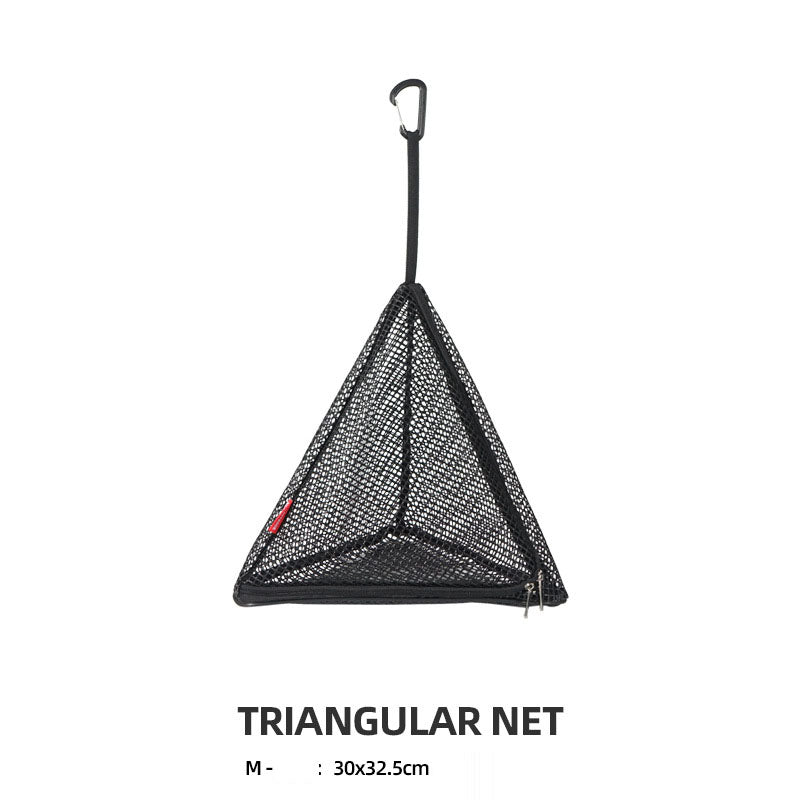 Outdoor triangular sun drying net, foldable storage net, camping hanging net, storage basket, PVC hanging net bag - TrendTrove