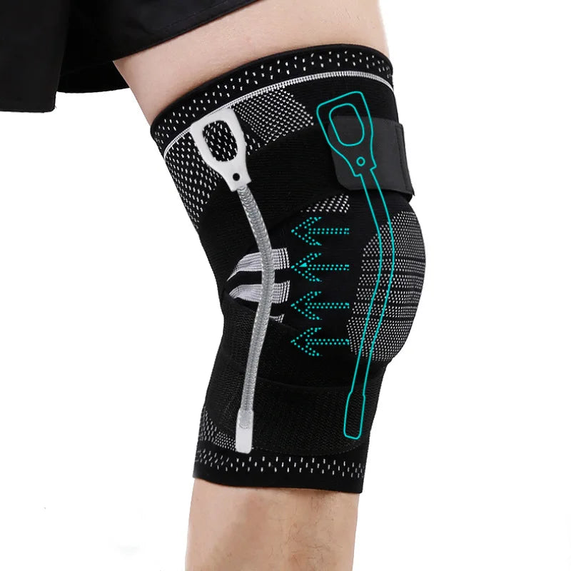 Professional Knee Brace Detachable Elastic Belt Silica Gel Knee Pad Support Workout Running Basketball Compression Leg Sleeve - TrendTrove