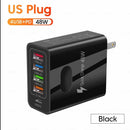 4USB charger, five in one charger, 48W multi interface charger, PD fast charging charger, 4U+PD - TrendTrove