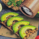 مطحنة فلفل أسطوانية من خشب الأكاسيا مع قلب سيراميكي ومطحنة فلفل يدوية وزجاجة توابل متعددة الأغراض وأداة مطبخ