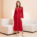 Bathrobe men's and women's towel fabric yukata long sleeved bath towel sleeping robe absorbent quick drying four season style - TrendTrove