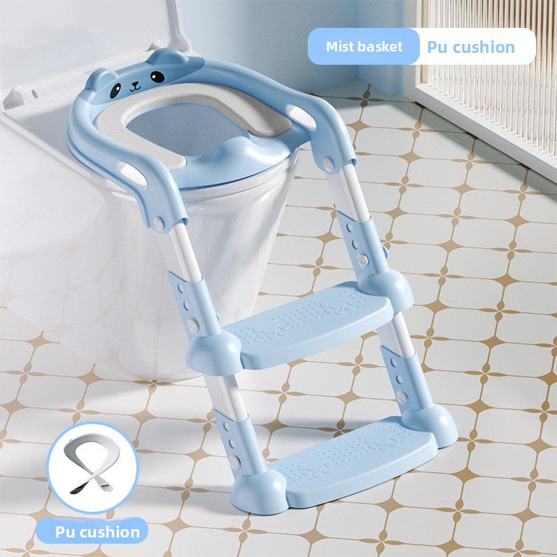 Foldable stepped auxiliary stool toilet