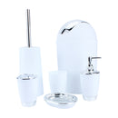 6Pcs Bathroom Accessory Set Bin Soap Dish Dispenser Tumbler Toothbrush Holder