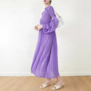 Korean Style Long Sleeve Loose Pleated Skirt