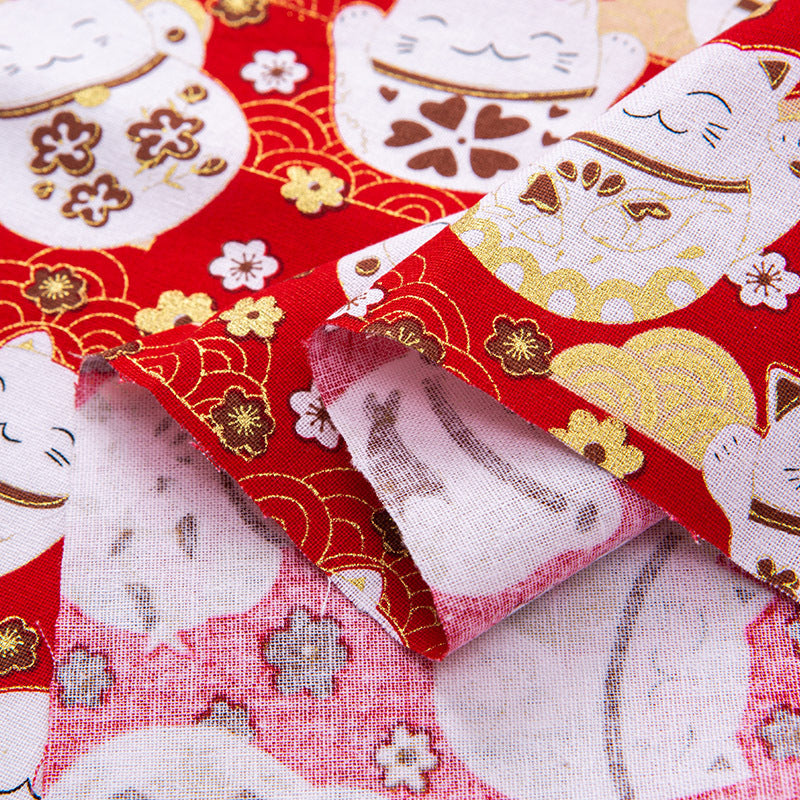 All-cotton Japanese-style gold-embossed fabric