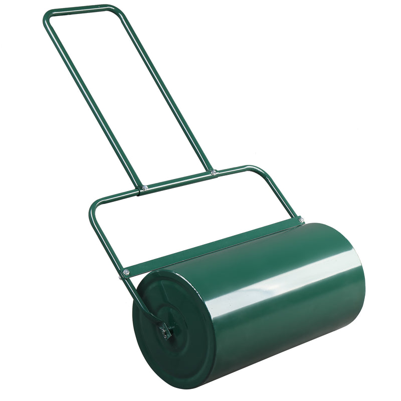 24 Inch Green Iron Lawn Roller Cylindrical Garden