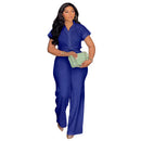 Short Sleeve Shirt and High Waist Pants Set