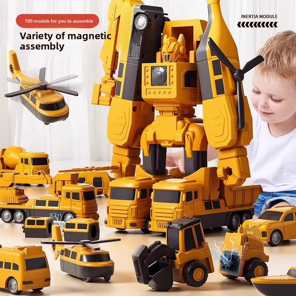 children's magnetic assembling deformation robot