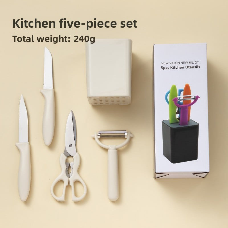 Kitchen Set Household Baby Food Supplemental Gadget Internet Celebrity Scissors Fruit Knife Bottle Opener Peeler Knife Six-piece Set
