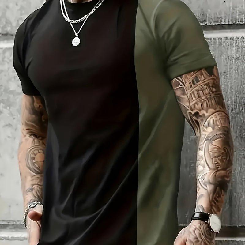 Men's multi-color casual short-sleeved T-shirt
