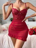 Women's Sexy Lace Lingerie Set with Underwire and Mesh