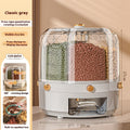Wholesale Cereals Storage Box Rotatable Rice Bucket Insect-proof Moisture-proof Sealed Household Separated Rice Storage Box Rice Jar