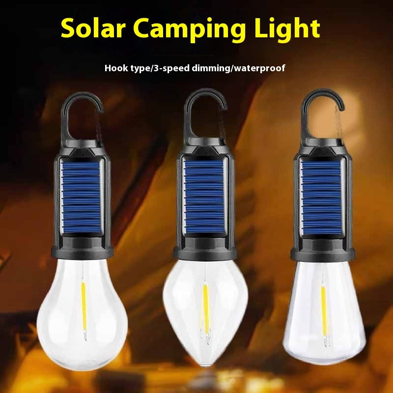 Outdoor Solar Energy Camping Lights Charging With Hooks Tungsten Lamp