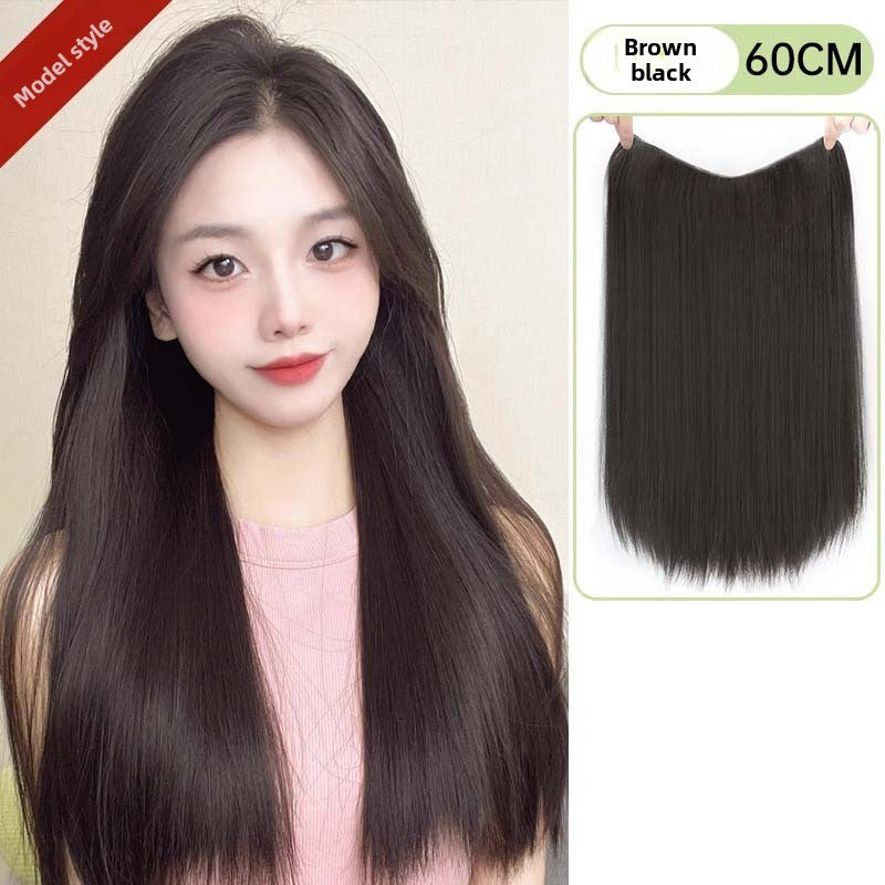 A light and thin faux seamless wig