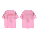 Distressed Washed Gradient Print Cotton T-shirt