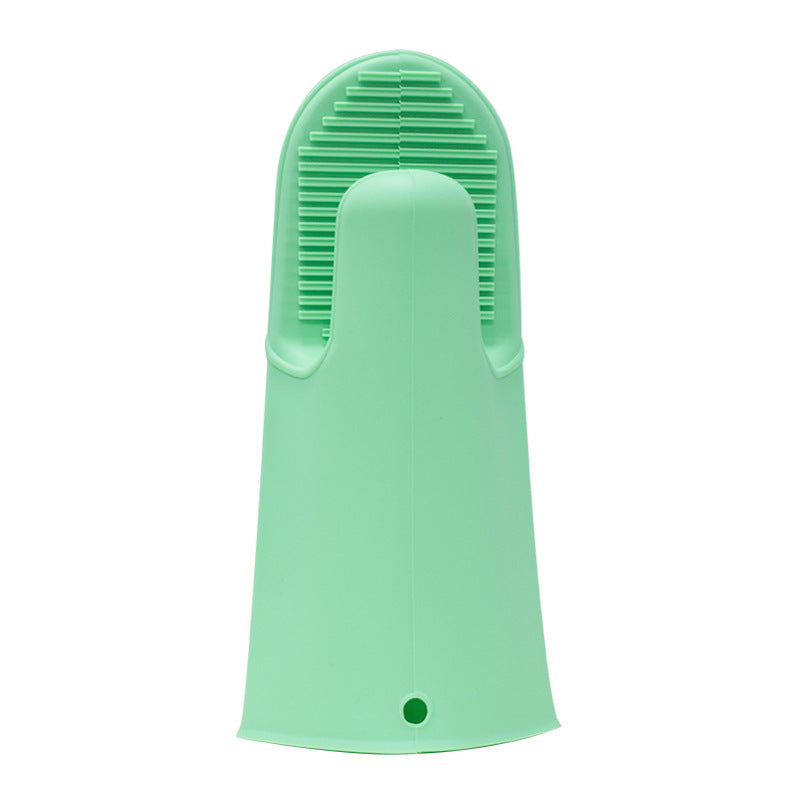 Hot Resistant And Wear-Resistant Thickened Two Finger Kitchen Waterproof Multipurpose Silicone Gloves