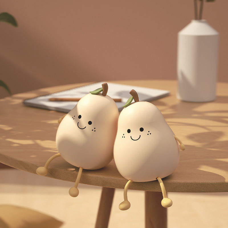 Creative Colorful Pear Duck Pear Night Light Pear Night Light Couple Gift Silicone Cute Night Light Sleeping Night Light - TrendTrove