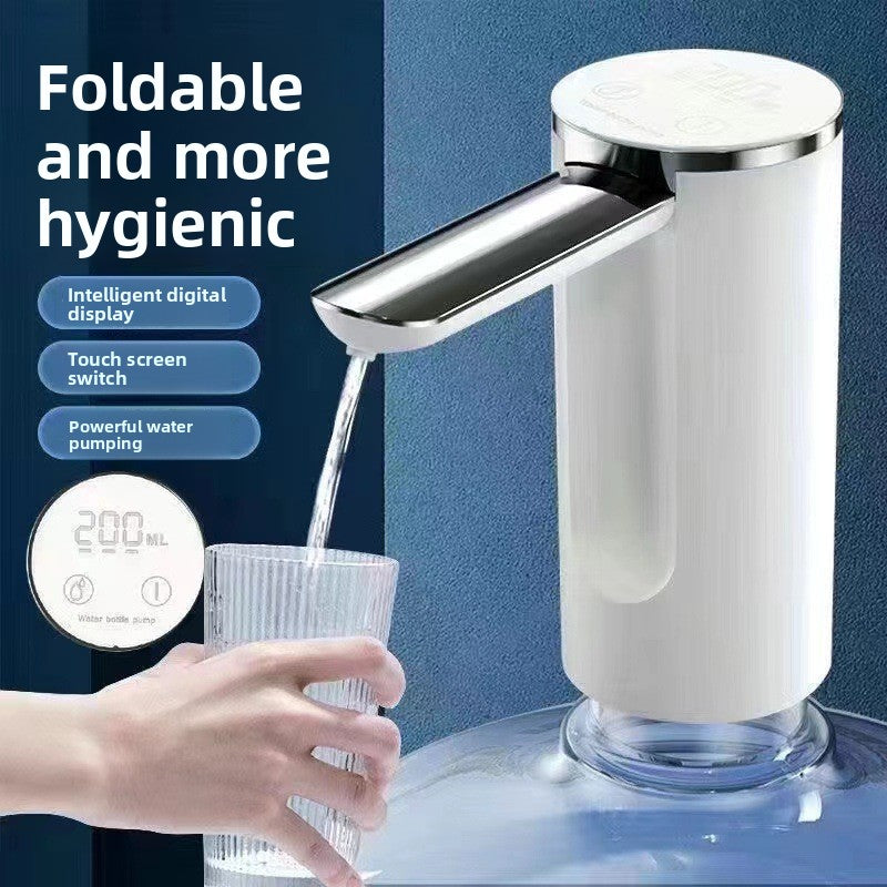 Fingerprint child lock touch screen digital display folding electric water pump mineral water feeder household bottled water pump