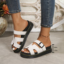all-match thick bottom buckle solid color sandals