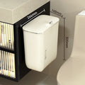 Wall-mounted trash can in the bathroom