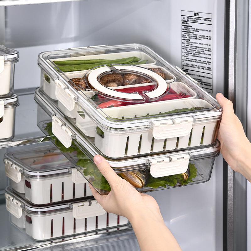 Transparent Compartment Food Storage Box with Handles