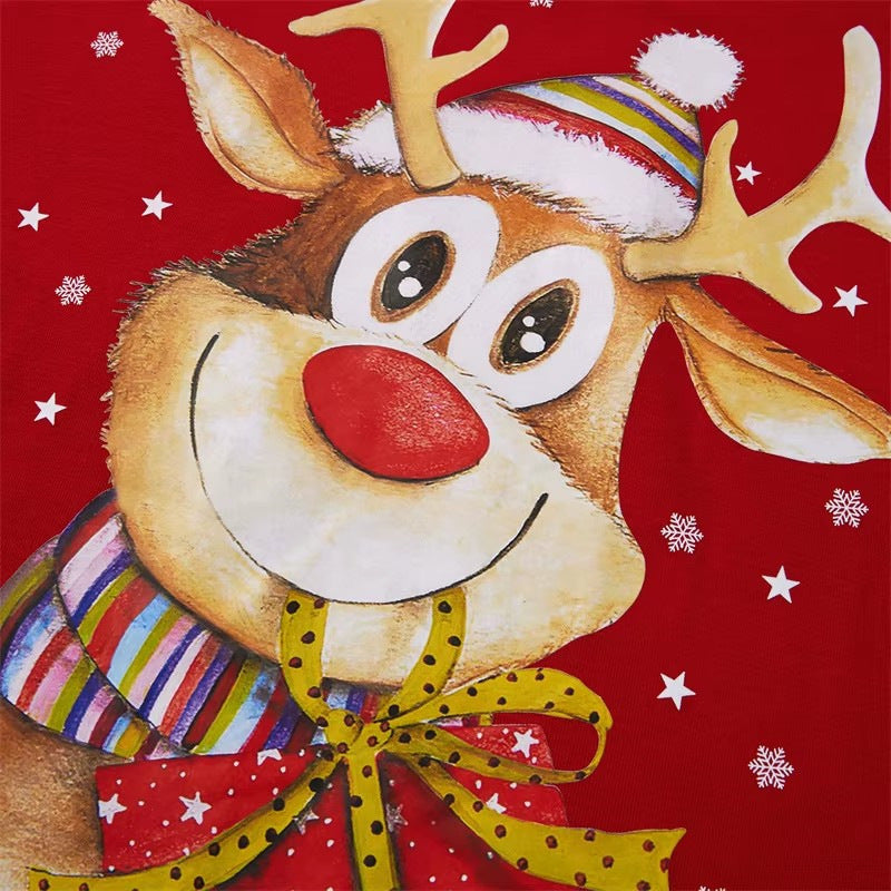 Christmas Reindeer Print Pajama Set