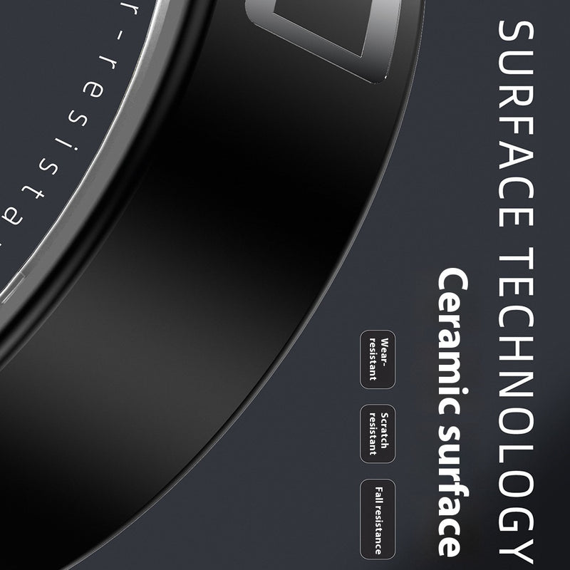 خاتم ذكي من السيراميك لقياس معدل ضربات القلب والأكسجين في الدم والنوم ومقاوم للماء