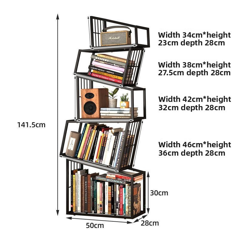 Modern Wrought Iron Corner Bookshelf
