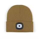 Outdoor sports LED button electronic light knitted hat