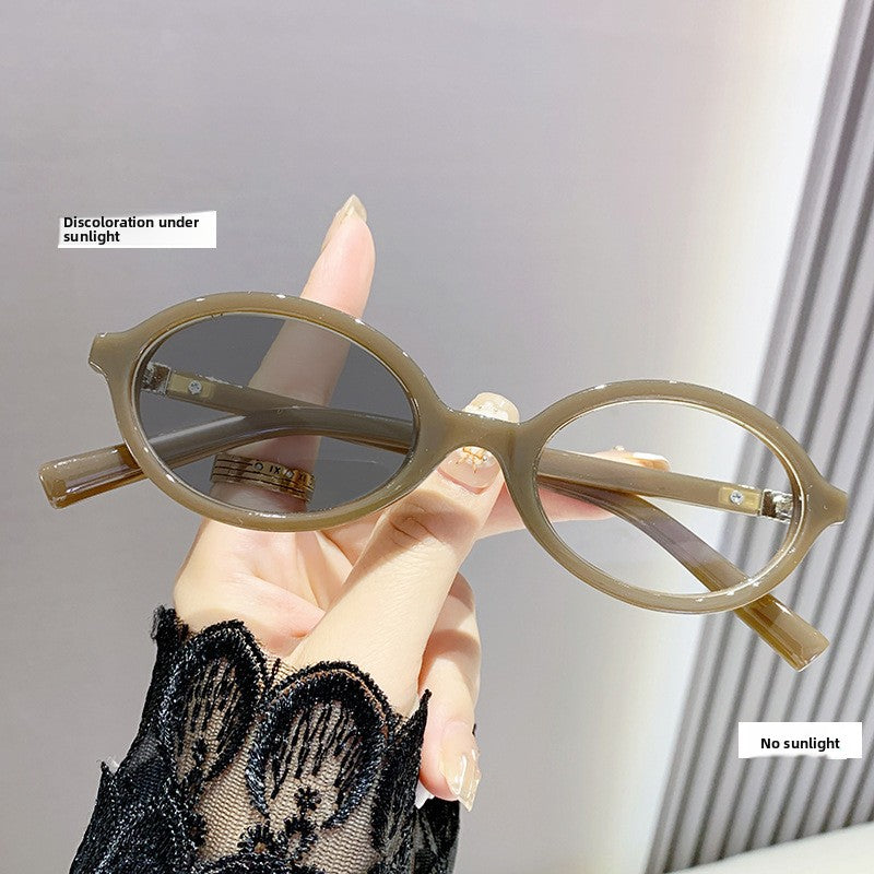 Light-sensitive color-changing nearsighted glasses with blue light protection