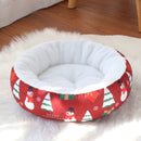 Christmas Round Pet Nest for Cats and Dogs