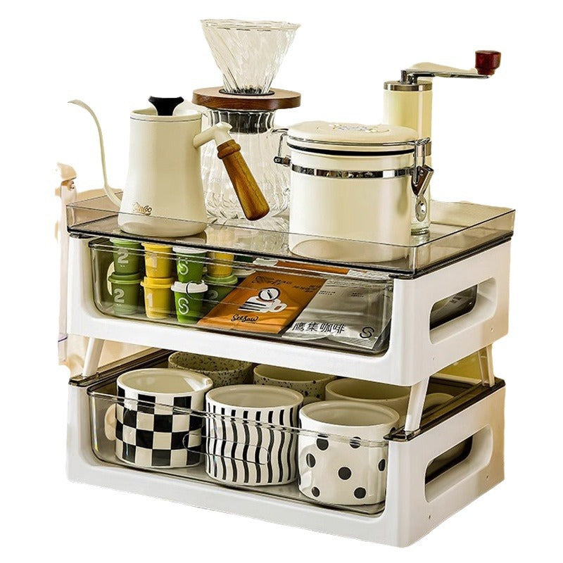 Desktop coffee storage rack
