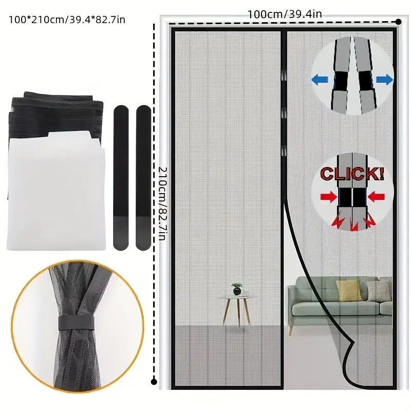 Magnetic Anti Mosquito Door Curtain with No Drill Installation