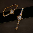 Four-Leaf Clover Diamond Bracelet Watch Women