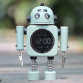 Metal Robot Luminous Alarm Clock