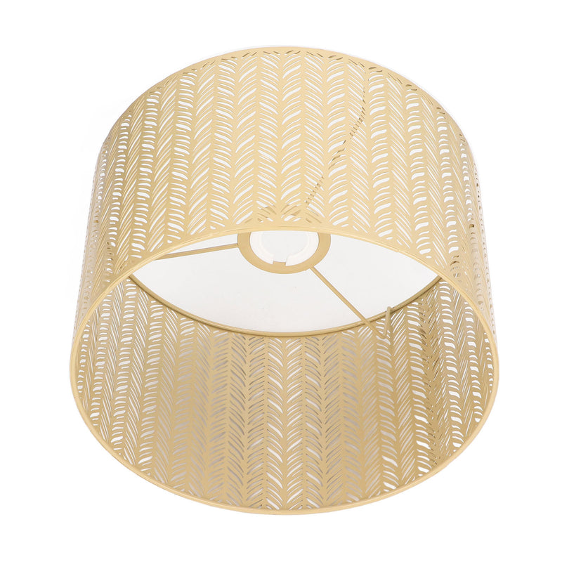 Drum Lamp Shade E27 E14 Clip Fir Leaf Shape Hollow Out Metal Decorative Lampshade Cover for Table Wall Ceiling Lamp Gold