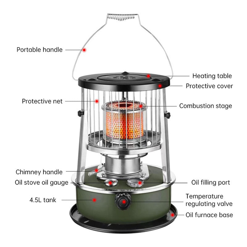 Kerosene heating stove can lift outdoor camping camping ice fishing household portable diesel kerosene fire stove - TrendTrove