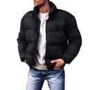 Men's Stand Collar Thickened Polyester Cotton Jacket
