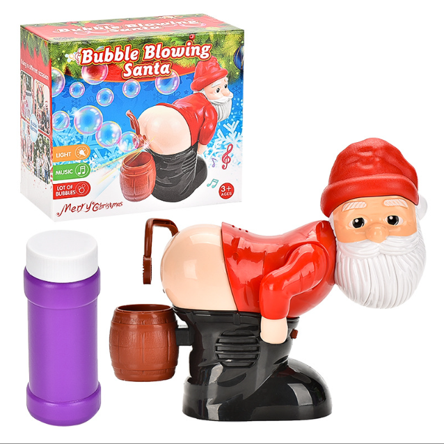 Funny Santa Claus Electric Bubble Machine with Lights and Music