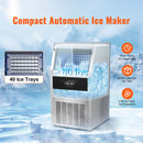 VEVOR 110V Commercial Ice Maker 80LBS 24H With 24lbs Storage Capacity Stainless Steel Commercial Ice Machine 40 Ice Cubes Per Plate Industrial Ice Maker Machine Auto Clean For Bar Home Supermarkets