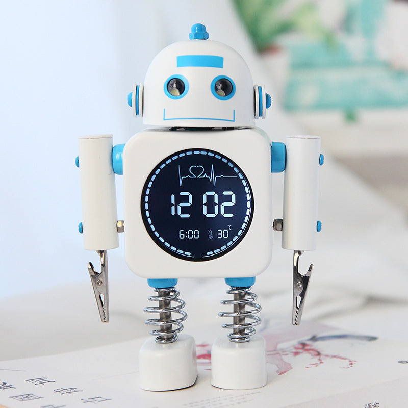 Metal Robot Luminous Alarm Clock