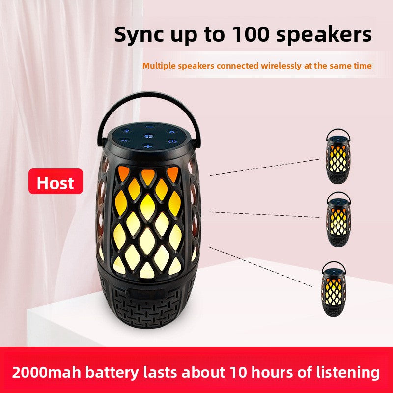 Portable Bluetooth Speaker with LED Flame Effect