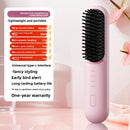 Wireless lazy-person portable hair straightening comb