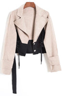 Pure desire style short coat with cross knot decoration