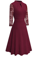 Stand up collar dress, Amazon's best-selling OL commuting big swing A-line skirt