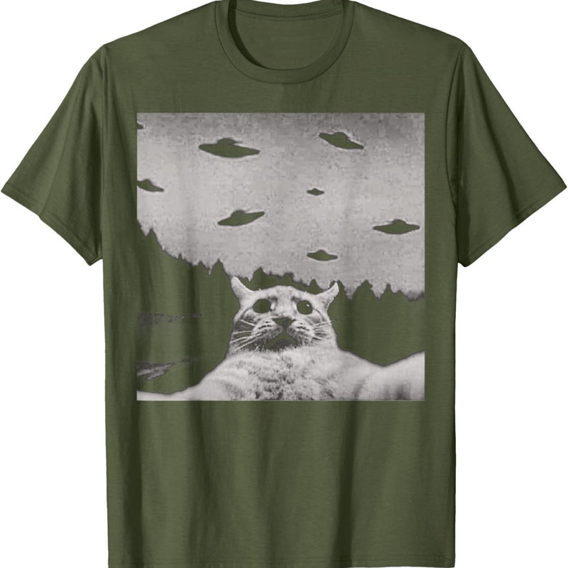 Alien Cat-shaped Unidentified Flying Object T-shirt